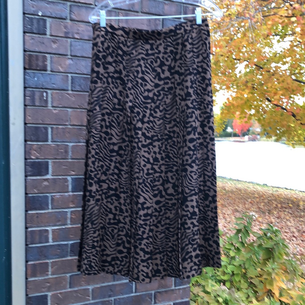 Vintage Brown Patterned Wool Skirt